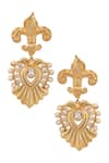 Shop_Ae-Tee_Gold Plated Crystal Carved Earrings _at_Aza_Fashions