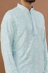Shop_Aham-Vayam_Blue Cotton Sequins Mughalkaari Embroidered Kurta Set _Online_at_Aza_Fashions