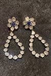 Buy_The Alchemy Studio_Silver Plated Embellished Sapphire And Uncut Diamond Earrings _at_Aza_Fashions