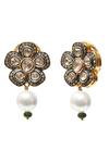 Buy_The Alchemy Studio_Silver Plated Embellished Mini Flower Blossom Uncut Diamond Earrings _at_Aza_Fashions