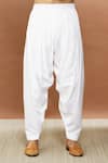 Aham-Vayam_White Cotton Sequins, Embroidery Ahimsa Kurta And Patiala Set _Online_at_Aza_Fashions