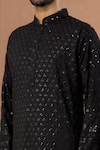 Shop_Aham-Vayam_Black Cotton Sequins Prashansa Floral Pattern Kurta Set _Online_at_Aza_Fashions