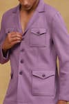 Soniya G_Purple Crepe Plain Full Sleeve Jacket Set _at_Aza_Fashions