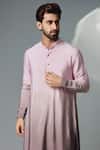 Shop_Chatenya Mittal_Grey Cotton Silk Pastel Ombre Kurta Set_at_Aza_Fashions