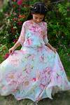 Buy_Panchhi By Kanupriya Tibrewala_Multi Color Blouse Andlehenga Chiffon Printed Rose With_at_Aza_Fashions