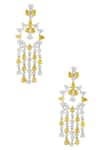 Shop_Ananta Jewellery_Silver Plated Cubic Zirconia Stone Danglers _at_Aza_Fashions