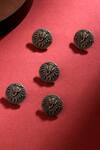 Buy_Cosa Nostraa_Gold Peacock Carved Buttons - Set Of 5 _at_Aza_Fashions