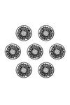 Cosa Nostraa_Silver Sunflower Glitter Carved Buttons - Set Of 7 _Online_at_Aza_Fashions
