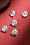 Buy Cosa Nostraa Silver Mighty Elephant Oxidised Buttons - Set Of 5 at Aza Fashions Buy_Cosa Nostraa_Silver Mighty Elephant Oxidised Buttons - Set Of 5 _at_Aza_Fashions