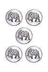 Cosa Nostraa Silver Mighty Elephant Oxidised Buttons - Set Of 5 Online at Aza Fashions Cosa Nostraa_Silver Mighty Elephant Oxidised Buttons - Set Of 5 _Online_at_Aza_Fashions