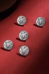 Buy_Cosa Nostraa_Silver Power Ruler Oxidised Buttons - Set Of 5 _at_Aza_Fashions