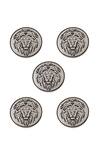Cosa Nostraa_Grey Power Ruler Buttons - Set Of 5 _Online_at_Aza_Fashions