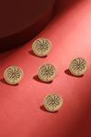 Buy_Cosa Nostraa_Gold Floral Carved Buttons - Set Of 5 _at_Aza_Fashions