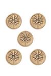 Cosa Nostraa_Gold Floral Carved Buttons - Set Of 5 _Online_at_Aza_Fashions