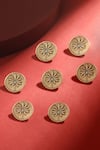 Buy_Cosa Nostraa_Gold Floral Buttons - Set Of 7 _at_Aza_Fashions