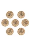 Cosa Nostraa_Gold Floral Buttons - Set Of 7 _Online_at_Aza_Fashions