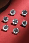 Buy_Cosa Nostraa_Silver Floral Oxidised Buttons - Set Of 7 _at_Aza_Fashions