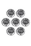 Cosa Nostraa_Silver Floral Oxidised Buttons - Set Of 7 _Online_at_Aza_Fashions