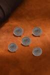 Buy_Cosa Nostraa_Grey Floral Brass Buttons - Set Of 5 _at_Aza_Fashions