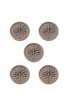 Cosa Nostraa_Grey Floral Brass Buttons - Set Of 5 _Online_at_Aza_Fashions