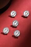 Buy_Cosa Nostraa_Silver Gold Biscuit Oxidised Buttons - Set Of 5 _at_Aza_Fashions