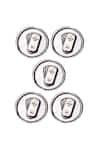 Cosa Nostraa_Silver Gold Biscuit Oxidised Buttons - Set Of 5 _Online_at_Aza_Fashions