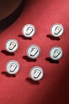 Buy_Cosa Nostraa_Silver Gold Biscuit Oxidised Buttons - Set Of 7 _at_Aza_Fashions