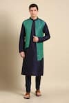 Buy_Mayank Modi - Men_Green Silk Woven Floral Kurta Set_at_Aza_Fashions
