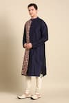 Buy_Mayank Modi - Men_Brown Silk Printed Geometric Colorblock Kurta Set _Online_at_Aza_Fashions