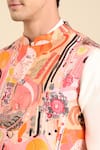 Buy_Mayank Modi - Men_Pink Muslin Digital Printed Abstract Floral Nehru Jacket _Online_at_Aza_Fashions