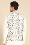Shop_Mayank Modi - Men_Grey Muslin Digital Printed Floral Nehru Jacket _at_Aza_Fashions