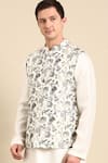 Shop_Mayank Modi - Men_Grey Muslin Digital Printed Floral Nehru Jacket _Online_at_Aza_Fashions