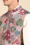 Buy_Mayank Modi - Men_Pink Muslin Digital Printed Flower Nehru Jacket _Online_at_Aza_Fashions