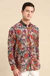 Mayank Modi - Men_Multi Color Muslin Printed Digital Shirt  _at_Aza_Fashions