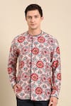 Mayank Modi - Men_Multi Color Muslin Printed Digital Mandala Shirt  _Online_at_Aza_Fashions