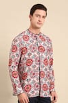 Mayank Modi - Men_Multi Color Muslin Printed Digital Mandala Shirt  _at_Aza_Fashions