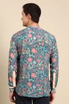 Shop_Mayank Modi - Men_Blue Muslin Printed Digital Floral Shirt _at_Aza_Fashions
