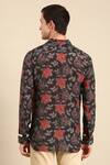 Shop_Mayank Modi - Men_Grey Muslin Printed Digital Chanderi Floral Shirt _at_Aza_Fashions