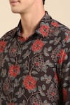 Buy_Mayank Modi - Men_Grey Muslin Printed Digital Chanderi Floral Shirt _Online_at_Aza_Fashions