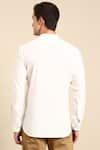 Shop_Mayank Modi - Men_White Malai Cotton Stripe Panelled Shirt _at_Aza_Fashions