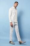 Buy_Rohit Gandhi + Rahul Khanna_Off White Linen Embroidery Hexagon Shirt _Online_at_Aza_Fashions