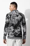Shop_Rohit Gandhi + Rahul Khanna_Black Silk, Crepe Embroidery Flamboyant Supernova Box Print Shirt _at_Aza_Fashions