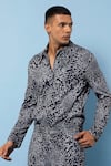 Buy_Rohit Gandhi + Rahul Khanna_Blue Twill Print Rolling Boxes Shirt _Online_at_Aza_Fashions