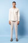 Buy_Rohit Gandhi + Rahul Khanna_White Cotton Pintuck Shirt_Online_at_Aza_Fashions