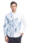 Rohit Gandhi + Rahul Khanna White Cotton Tropical Print Shirt Online at Aza Fashions Rohit Gandhi + Rahul Khanna_White Cotton Tropical Print Shirt _Online_at_Aza_Fashions