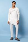 Buy_Rohit Gandhi + Rahul Khanna_White Cotton Asymmetric Shirt _at_Aza_Fashions