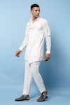 Buy_Rohit Gandhi + Rahul Khanna_White Cotton Asymmetric Shirt _Online_at_Aza_Fashions