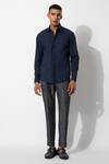 Buy_Rohit Gandhi + Rahul Khanna_Blue Cotton Full Sleeve Shirt _at_Aza_Fashions