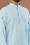 Shop_Aham-Vayam_Blue Cotton Sequins Utsav Embroidered Kurta And Patiala Set _Online_at_Aza_Fashions