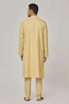 Aham-Vayam_Yellow Cotton Tatvam Sankalp Plain Kurta And Pyjama Set _Online_at_Aza_Fashions
